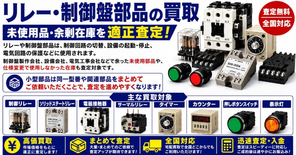 リレー・制御盤部品の買取|新品・未使用品を無料査定